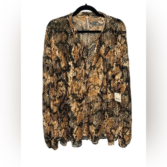 NWT Free People Out For The Night Top in Snake Combo Size Small - Picture 4 of 12